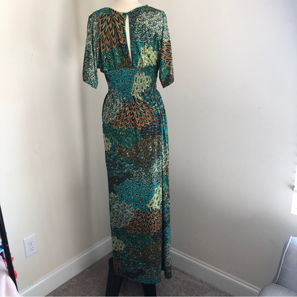 Green Printed Dress - Picture 2 of 2